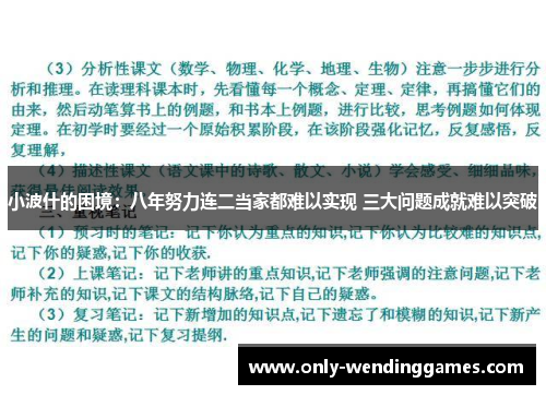 小波什的困境:八年努力连二当家都难以实现 三大问题成就难以突破 小波什的困境:八年努力连二当家都难以实现 三大问题成就难以突破